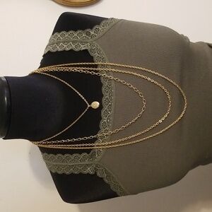 Triple Strand Locket Necklace